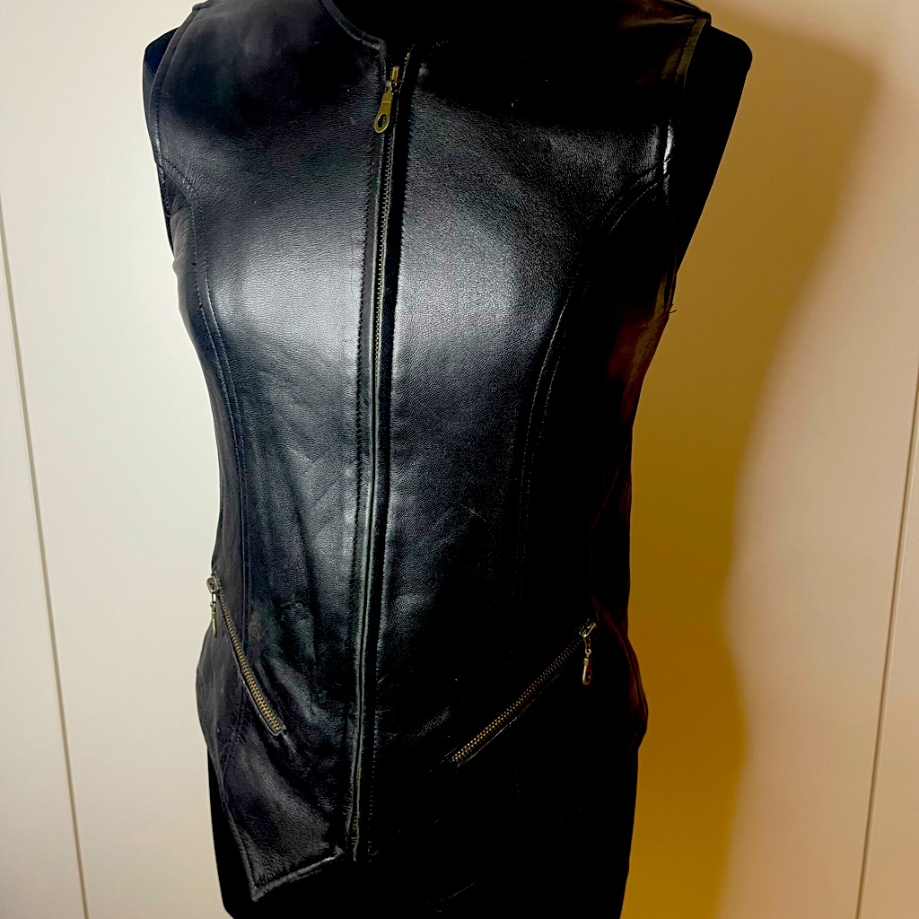 Kelli Kouri Soft Black Leather Woman’s Vest Medium